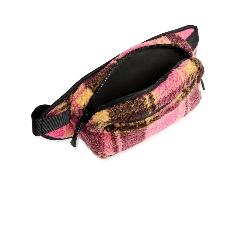 Women’s hands‎ free rectangular fanny pack pink plaid
